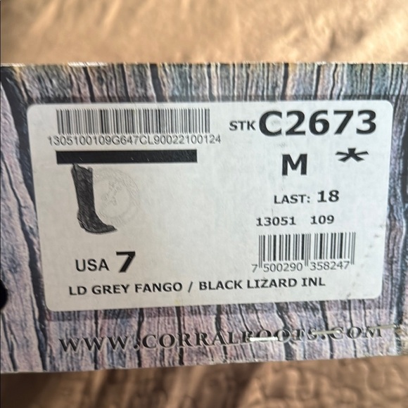 Corral Vintage Brown Lizard Inlay Pointed Toe - Picture 12 of 12